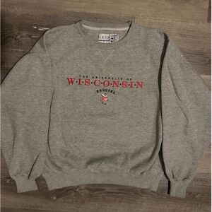 Gear for Sport University of Wisconsin Badgers Crewneck Sweatshirt Gray Mens S
